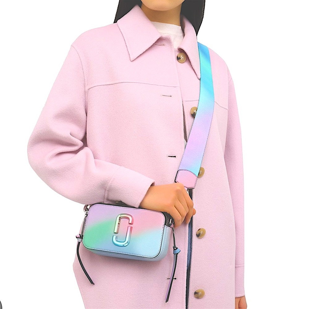 💥SALE🌈Marc Jacobs SNAPSHOT AIRBRUSH 2.0 CAMERA BAG RAINBOW PASTEL CROSSBODY BAG - Picture 3 of 16